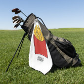 Afbeelding Franse friet cartoon Golfhanddoek (Groen)