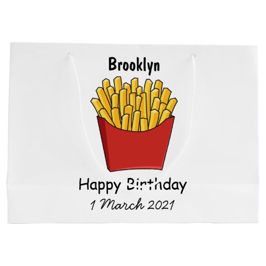 Afbeelding Franse friet cartoon Groot Cadeauzakje (Achterkant)