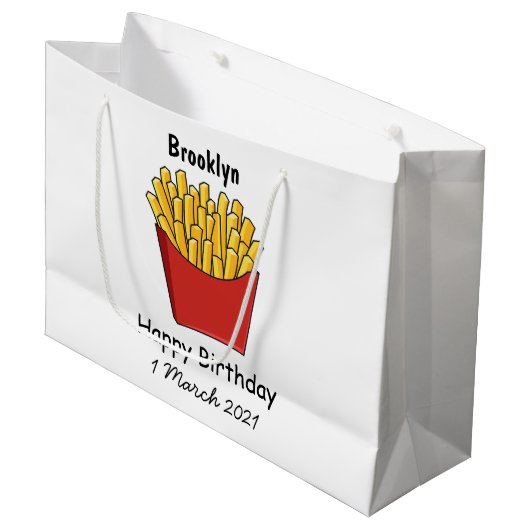 Afbeelding Franse friet cartoon Groot Cadeauzakje (Voorkant Gekanteld)
