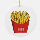 Afbeelding Franse friet cartoon Keramisch Ornament (Achterkant)