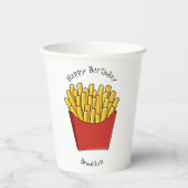 Afbeelding Franse friet cartoon Papieren Bekers (Voorkant)