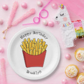 Afbeelding Franse friet cartoon Papieren Bordje (Feest)