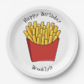 Afbeelding Franse friet cartoon Papieren Bordje (Voorkant)