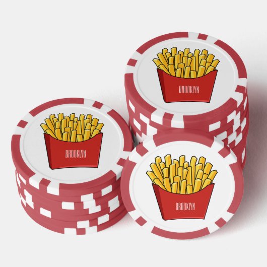 Afbeelding Franse friet cartoon Poker Chips (Opstapeling)