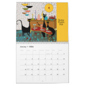 Afbeelding geïllustreerd kalender met katten (Jan 2026)