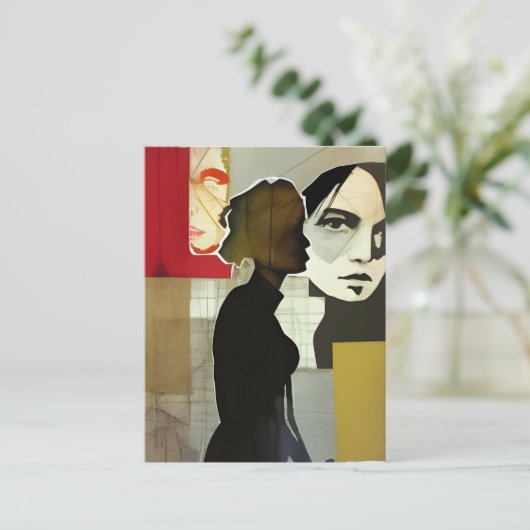 Afbeelding gemengde kleuren briefkaart (Staand voorkant)