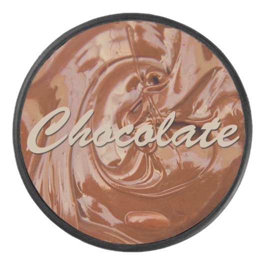 Afbeelding gesmolten chocolade textuur hockey puck (Voorkant)