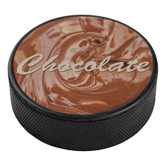 Afbeelding gesmolten chocolade textuur hockey puck (3/4)