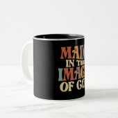 Afbeelding Gods Christelijk citaat Tweekleurige Koffiemok (Voorkant links)