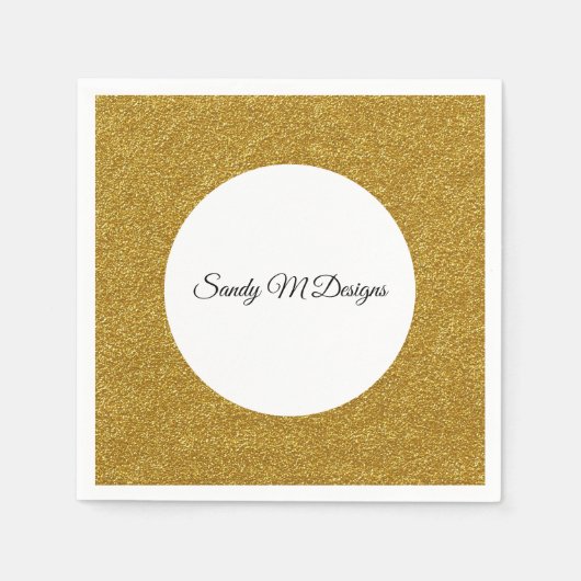 Afbeelding Gold Glitter Lijst - Aanpasbaar Servet (Voorkant)