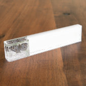 Afbeelding grijze vlinder - Desk naamplaat Naambordje (Zijkant)