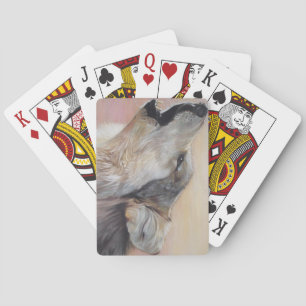 afbeelding grijze wolf die in het wild levende afb pokerkaarten