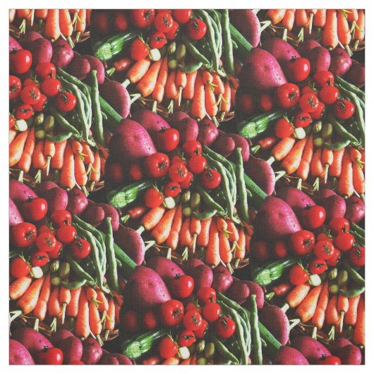 Afbeelding groenten en fruit stof (Swatch)