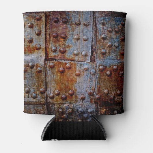 Afbeelding Grunge Metal Garage Voeg Aangepaste naa Blikjeskoeler (Voorkant)