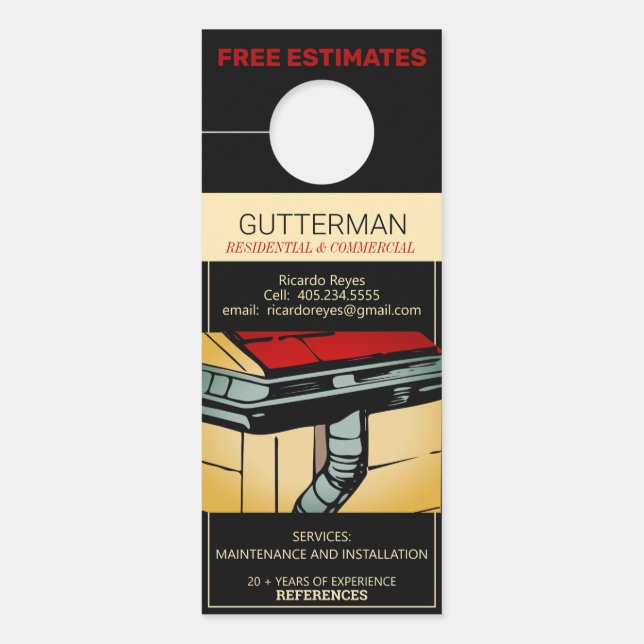 Afbeelding Gutter Service II Gratis Schatting Refe Deurhanger (Voorkant)