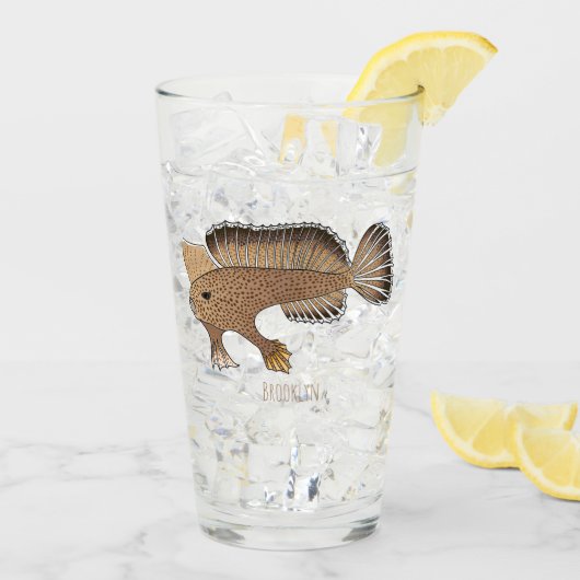 Afbeelding handvis cartoon glas (Achterkant ijs)