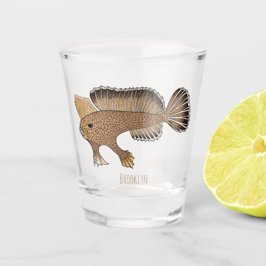 Afbeelding handvis cartoon shot glas (Voorkant)