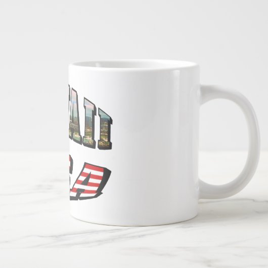 Afbeelding Hawaii en Vlagtekst VS Grote Koffiekop (Rechts)