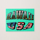 Afbeelding Hawaii en Vlagtekst VS Legpuzzel (Horizontaal)