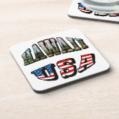 Afbeelding Hawaii en Vlagtekst VS Onderzetter (Linkerzijde)