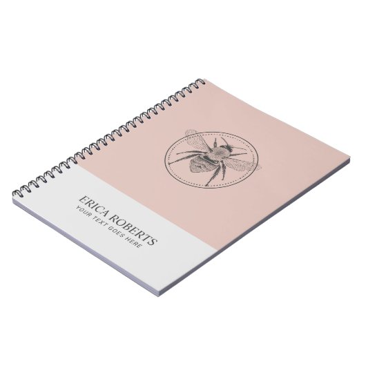  afbeelding honingbijen Blush Pink Notitieboek (Linkerzijde)
