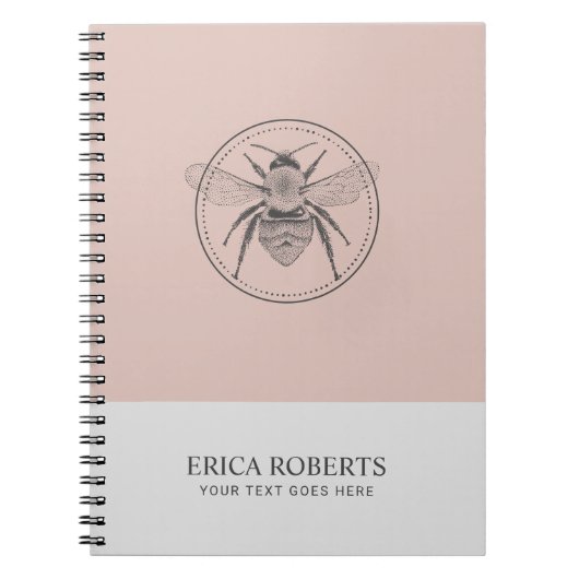  afbeelding honingbijen Blush Pink Notitieboek (Voorkant)