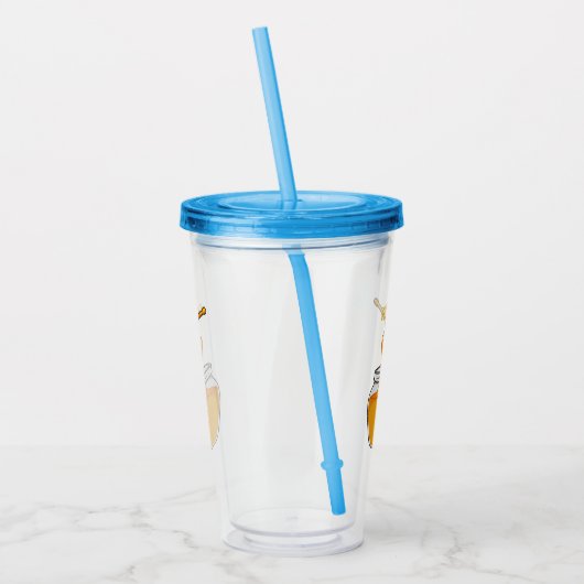 Afbeelding honingcartoon acryl drinkbeker (Links)