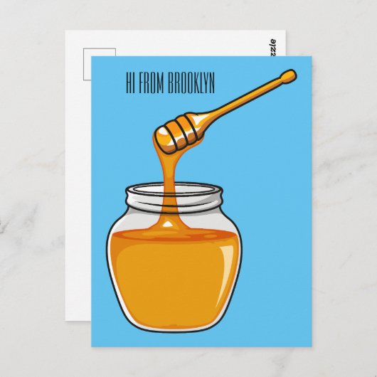 Afbeelding honingcartoon briefkaart (Voorkant / Achterkant)