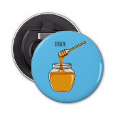 Afbeelding honingcartoon button flesopener (Voorkant)