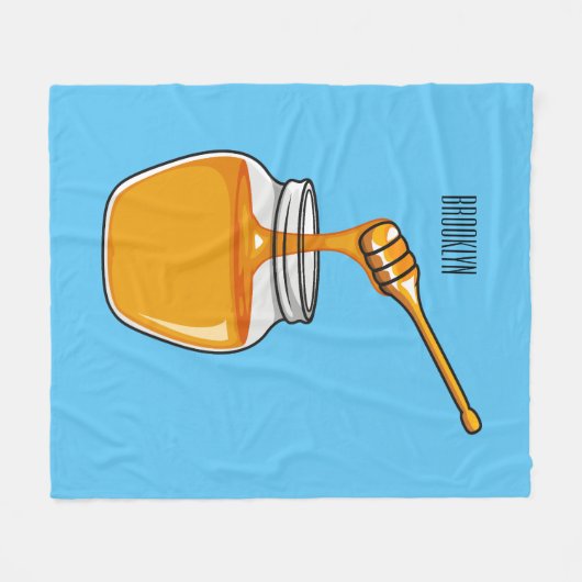 Afbeelding honingcartoon fleece deken (Voorkant (Horizontaal))