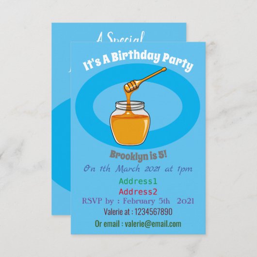 Afbeelding honingcartoon kaart (Voorkant / Achterkant)