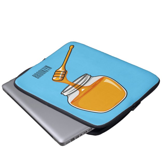 Afbeelding honingcartoon laptop sleeve (Voorkant onderkant)