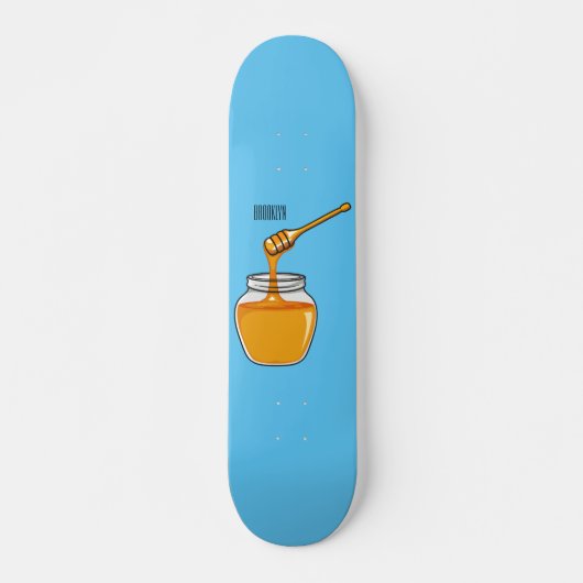 Afbeelding honingcartoon persoonlijk skateboard (Voorkant)