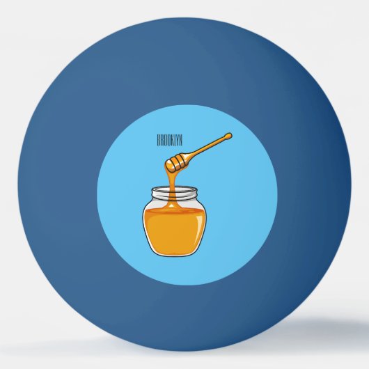 Afbeelding honingcartoon pingpongbal (Voorkant)