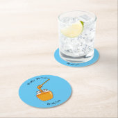 Afbeelding honingcartoon ronde kartonnen onderzetter (Insitu)