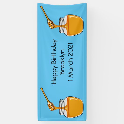 Afbeelding honingcartoon spandoek (Verticaal)