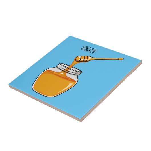 Afbeelding honingcartoon tegeltje (Zijkant)