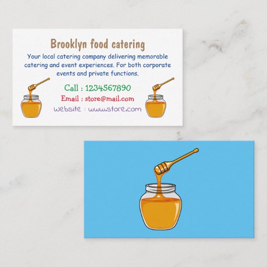 Afbeelding honingcartoon visitekaartje (Voorkant / Achterkant)
