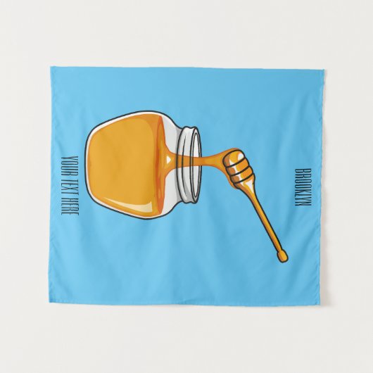 Afbeelding honingcartoon wandkleed (Voorkant (horizontaal))