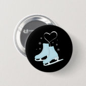 Afbeelding Ice Skateart Afbeelding Skater Love Ronde Button 5,7 Cm (Voorkant /achterkant)