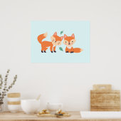 Afbeelding illustratie van Oranje kossen Poster (Keuken)