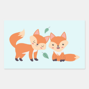 Afbeelding illustratie van Oranje kossen Rechthoekige Sticker