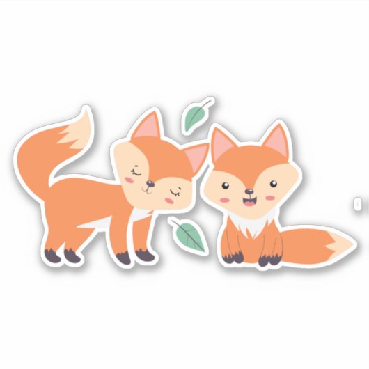 Afbeelding illustratie van Oranje kossen Sticker (Voorkant)