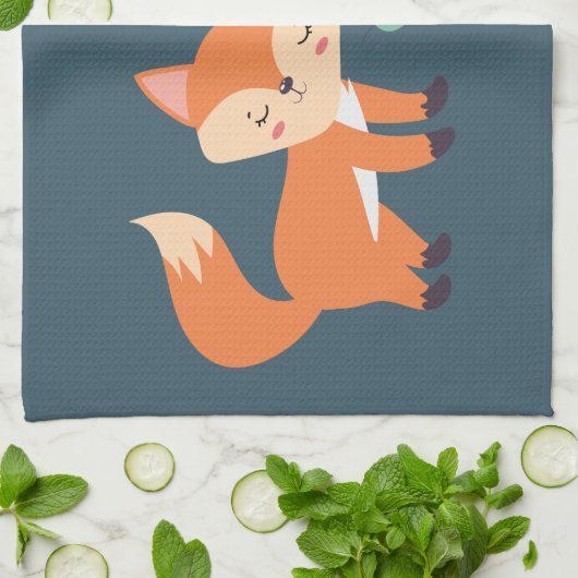 Afbeelding illustratie van Oranje kossen Theedoek (Gevouwen)