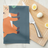 Afbeelding illustratie van Oranje kossen Theedoek (Quarter Fold)