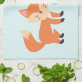 Afbeelding illustratie van Oranje kossen Theedoek (Gevouwen)