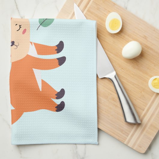 Afbeelding illustratie van Oranje kossen Theedoek (Quarter Fold)