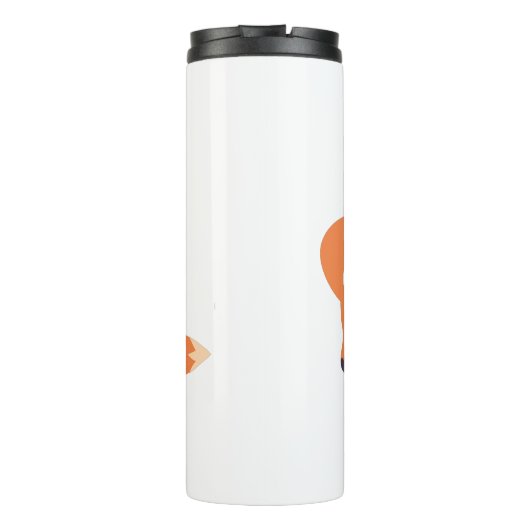 Afbeelding illustratie van Oranje kossen Thermosbeker (Achterkant)