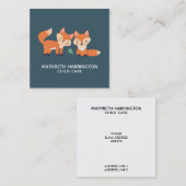 Afbeelding illustratie van Oranje kossen Vierkante Visitekaartje (Voorkant / Achterkant)