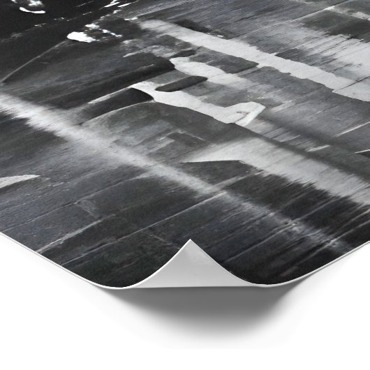 Afbeelding in de regen zwart-wit - kunst poster (Hoek)